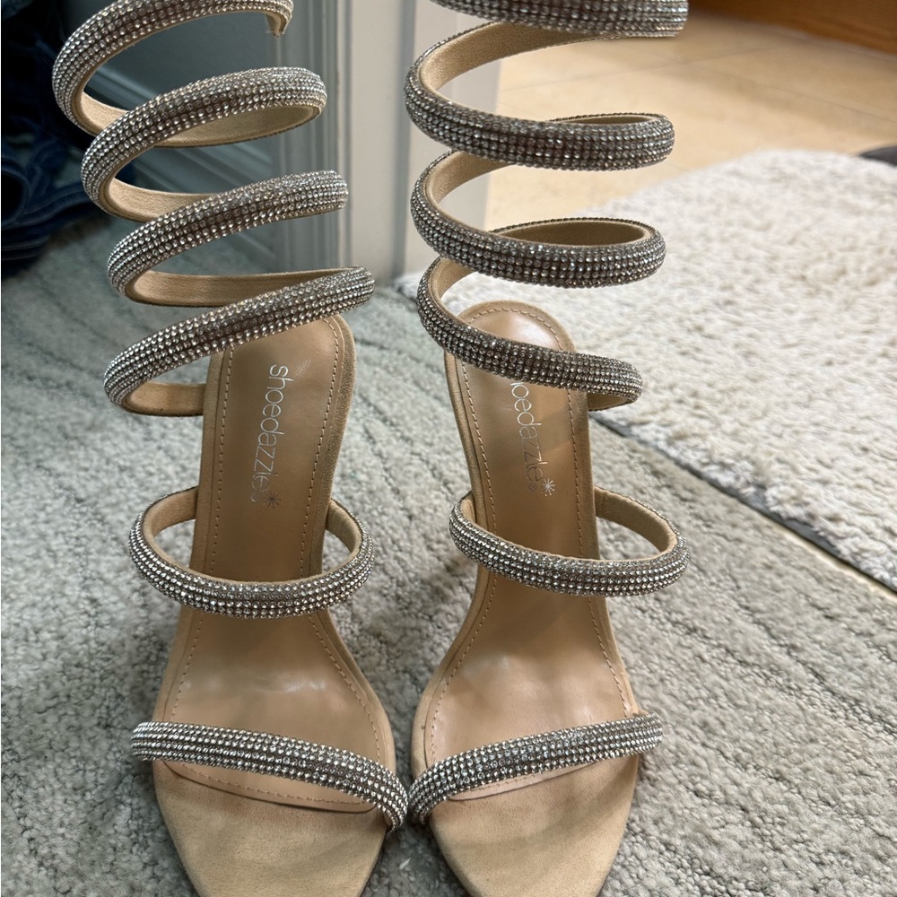 Shoe Dazzle Women's Silver Strappy Heels